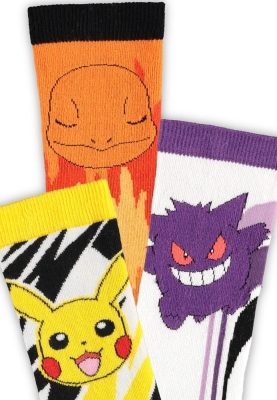 Pokémon Socken 3er-Pack Pikachu, Charmander, Gengar 39-42