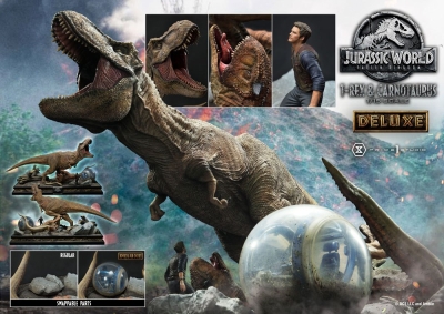 Jurassic World Fallen Kingdom Statue Deluxe Version Tyrannosaurus Rex vs. Carnotaurus