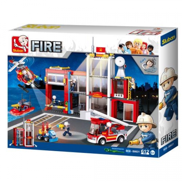 Sluban Construction Set Fire Station - 607 Parts