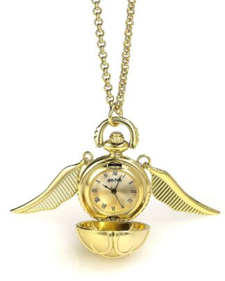 Harry Potter Halskette mit Uhr Goldener Schnatz (vergoldet)