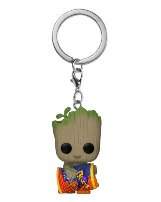 Ich bin Groot POP! Vinyl Schlüsselanhänger 4 cm Groot w/ Cheese Puffs Display (12)