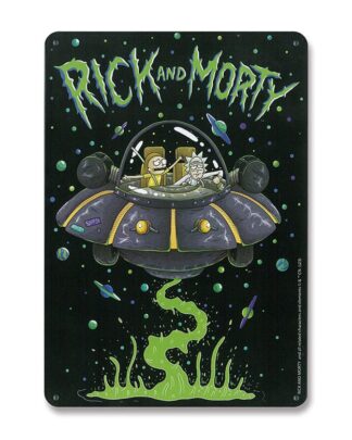 Rick & Morty Blechschild Spaceship 15 x 21 cm