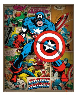 Marvel Comics Poster Set Captain America Retro 40 x 50 cm (4)
