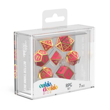 Oakie Doakie Dice Würfel RPG-Set Metal Glow in the Dark - Golden Princess (7) – Bild 4