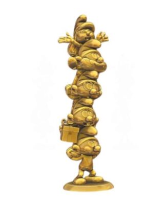 Die Schlümpfe  Statue Schlumpfsäule Gold Limited Edition 50 cm