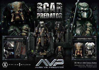 The Alien vs. Predator Museum Masterline Series Statue 1/3 Scar Predator Deluxe Bonus Version 93 cm – Bild 2