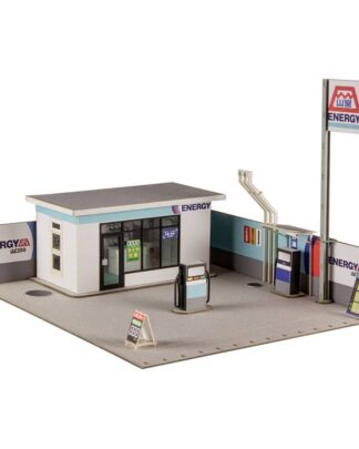 Original Illustration Paper Model Kit 1/64 Gas Station 11 cm (re-run)