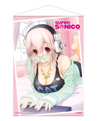 Super Sonico Wandrolle Super Sonico on her Laptop 50 x 70 cm