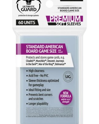 Ultimate Guard Premium Soft Sleeves für Brettspielkarten Standard American (60)