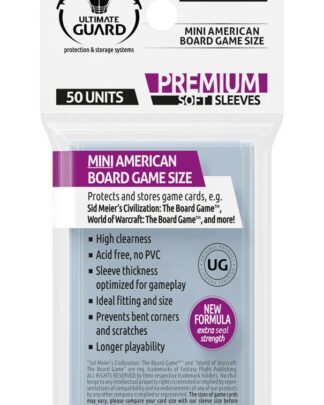 Ultimate Guard Premium Soft Sleeves für Brettspielkarten Mini American (50)