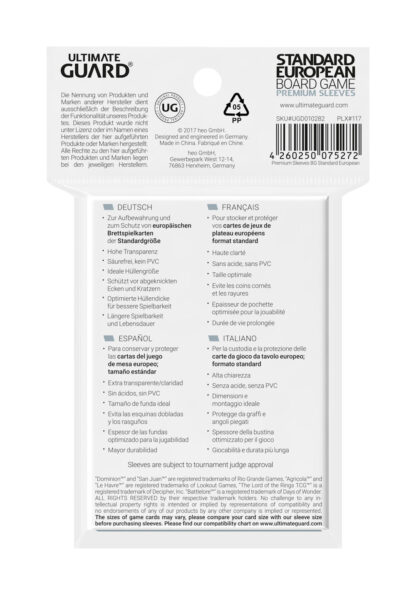Ultimate Guard Premium Soft Sleeves für Brettspielkarten Standard European (50) – Bild 3