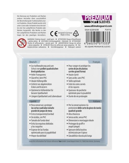 Ultimate Guard Premium Soft Sleeves für Brettspielkarten Quadratisch Groß (50) – Bild 3