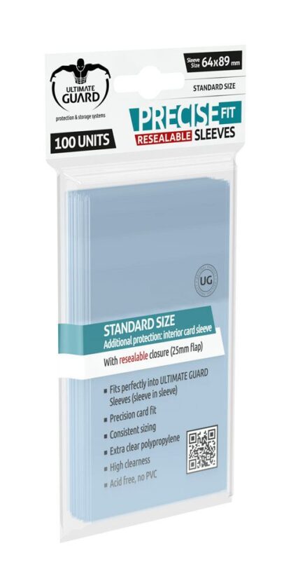 Ultimate Guard Precise-Fit Sleeves wiederverschließbar Standardgröße Transparent (100) – Bild 2