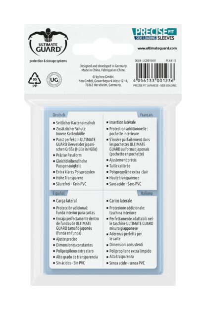 Ultimate Guard Precise-Fit Sleeves Side-Loading Japanische Größe Transparent (100) – Bild 3