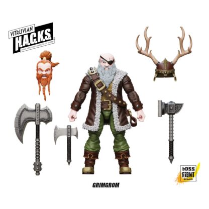 Vitruvian H.A.C.K.S. Actionfigur Dwarf Mercenary Grimgrom – Bild 2