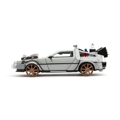 Zurück in die Zukunft III Hollywood Rides Diecast Modell 1/24 DeLorean Time Machine Railroad Wheels – Bild 3