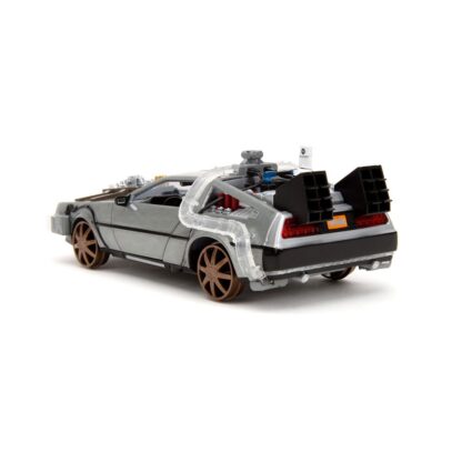 Zurück in die Zukunft III Hollywood Rides Diecast Modell 1/24 DeLorean Time Machine Railroad Wheels – Bild 4