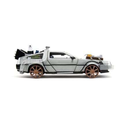 Zurück in die Zukunft III Hollywood Rides Diecast Modell 1/24 DeLorean Time Machine Railroad Wheels – Bild 7