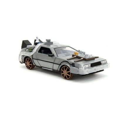 Zurück in die Zukunft III Hollywood Rides Diecast Modell 1/24 DeLorean Time Machine Railroad Wheels – Bild 8