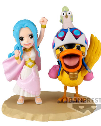 One Piece world collectable Log Series Nefeltari Vivi & Karoo Statue 7cm
