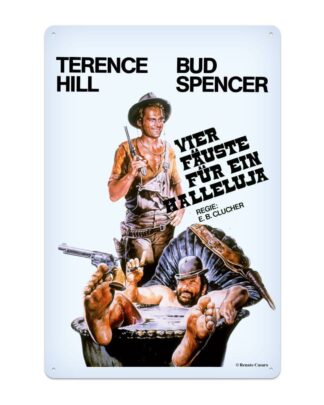 Bud Spencer & Terence Hill Blechschild Vier Fäuste für ein Halleluja 20 x 30 cm