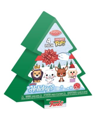 Rudolph Holiday 2024 Pocket POP! Vinyl Schlüsselanhänger 4er-Pack Tree Holiday Box 4 cm