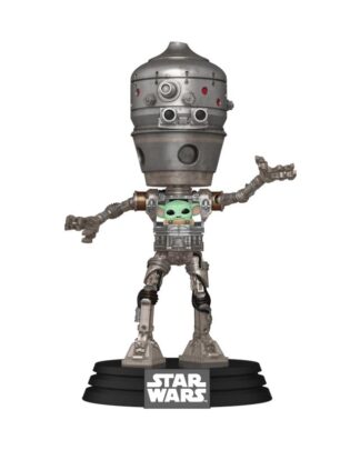 Star Wars: The Mandalorian POP! Deluxe Vinyl Bobblehead Figur IG-12 with Grogu 17 cm