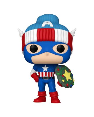 Marvel POP! Vinyl Figur Holiday Capt. America 9 cm