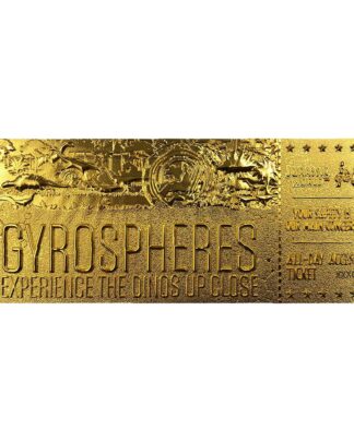 Jurassic World Replik Gyrosphere Collectible Ticket (vergoldet)