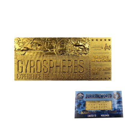 Jurassic World Replik Gyrosphere Collectible Ticket (vergoldet) – Bild 2