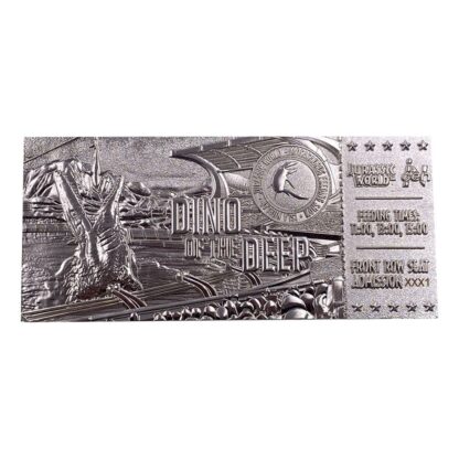 Jurassic Park Replik Mosasaurus Ticket (versilbert)