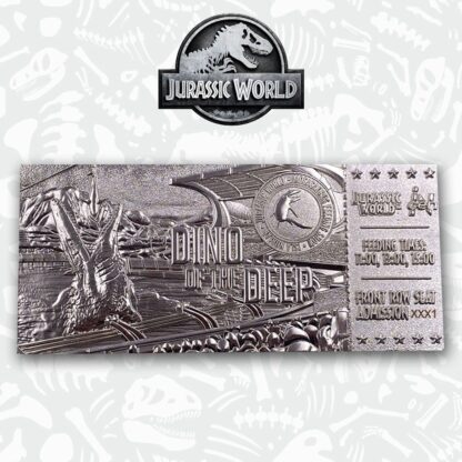 Jurassic Park Replik Mosasaurus Ticket (versilbert) – Bild 5