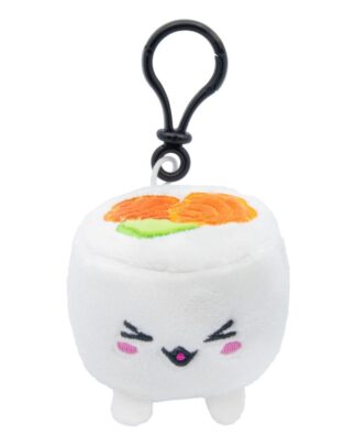 Plushi Plüschfigur mit Schlüsselanhänger Uramaki Sushi mit Lachs 7 cm