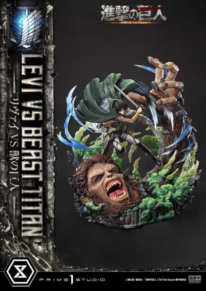 Attack on Titan Ultimate Premium Masterline Series Statue 1/4 Levi Versus Beast Titan Bonus Version 73 cm – Bild 4