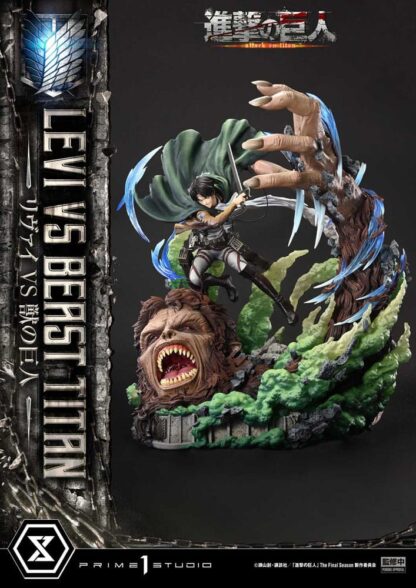 Attack on Titan Ultimate Premium Masterline Series Statue 1/4 Levi Versus Beast Titan Bonus Version 73 cm – Bild 6