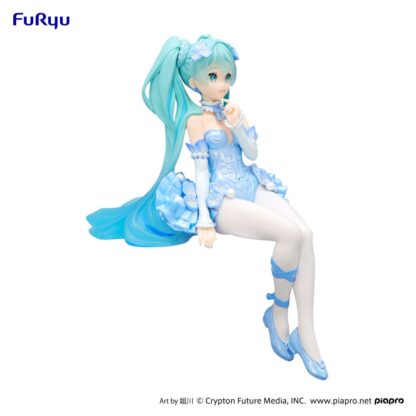 Hatsune Miku Noodle Stopper PVC Statue Flower Fairy Nemophila Pail Blue Color Ver. 15 cm – Bild 5