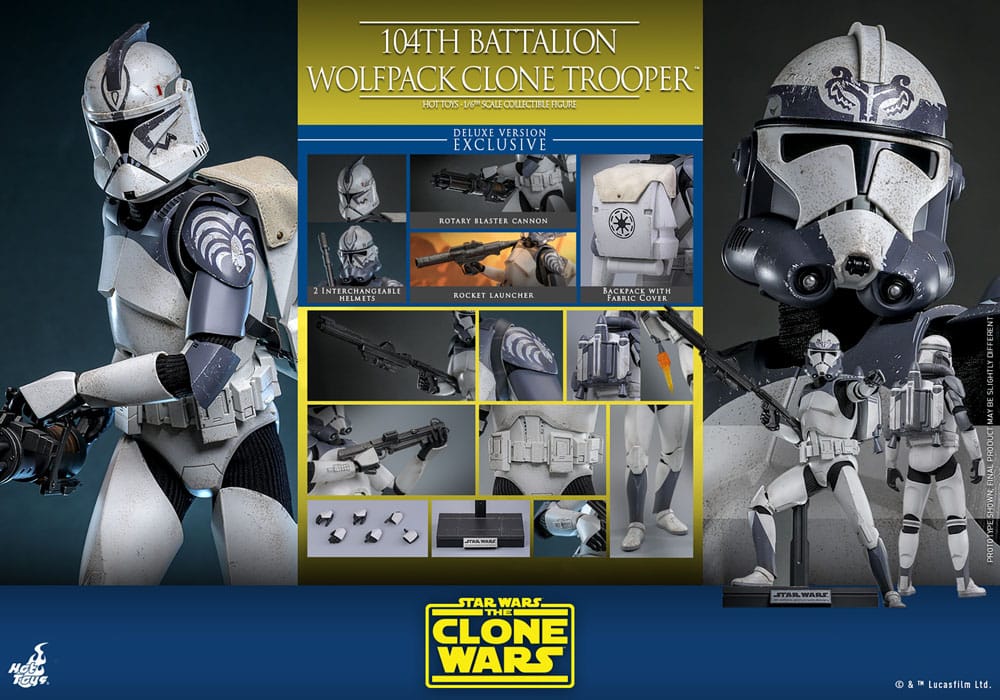Star Wars The Clone Wars Actionfigur 1/6 104th Battalion Wolfpack Clone Trooper Deluxe Version 30 cm – Bild 18