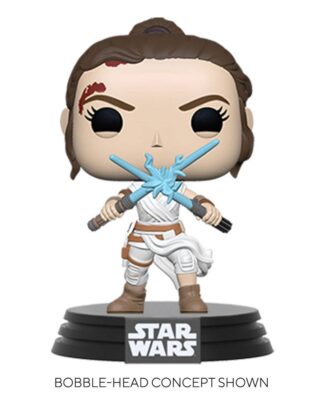 Star Wars Episode IX POP! Movies Vinyl Figur Rey w/2 Light Sabers 9 cm