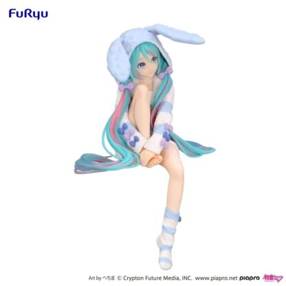 Hatsune Miku Noodle Stopper PVC Statue Hatsune Miku Rabbit Ear Hood Pajama Blue Color Ver. 14 cm – Bild 3