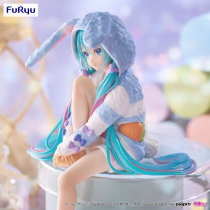 Hatsune Miku Noodle Stopper PVC Statue Hatsune Miku Rabbit Ear Hood Pajama Blue Color Ver. 14 cm – Bild 5