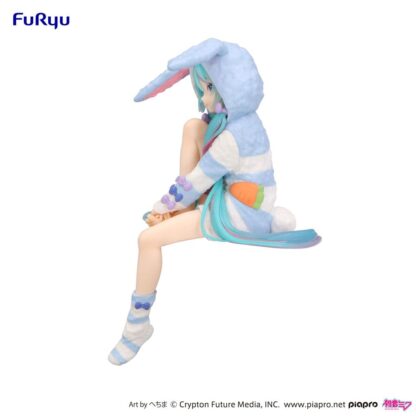 Hatsune Miku Noodle Stopper PVC Statue Hatsune Miku Rabbit Ear Hood Pajama Blue Color Ver. 14 cm – Bild 9