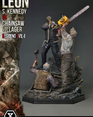 Resident Evil 4 Ultimate Premium Masterline Series Statue 1/4 Leon S. Kennedy vs. Chainsaw Villager 76 cm