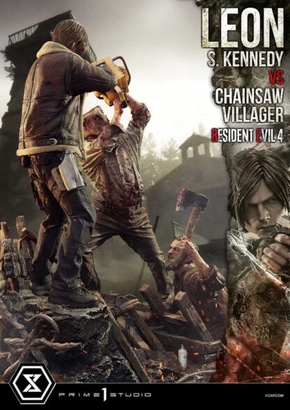 Resident Evil 4 Ultimate Premium Masterline Series Statue 1/4 Leon S. Kennedy vs. Chainsaw Villager Bonus Ver. 76 cm – Bild 7