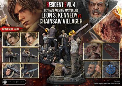 Resident Evil 4 Ultimate Premium Masterline Series Statue 1/4 Leon S. Kennedy vs. Chainsaw Villager Bonus Ver. 76 cm – Bild 11