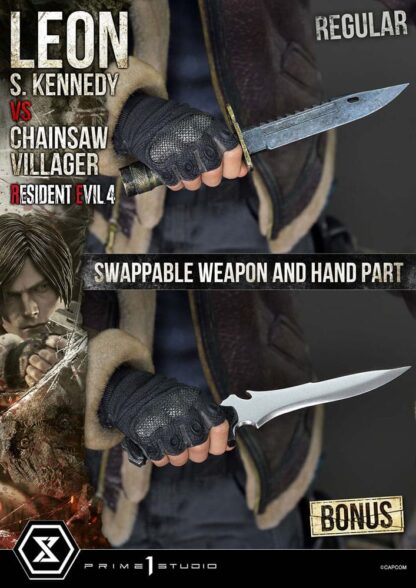 Resident Evil 4 Ultimate Premium Masterline Series Statue 1/4 Leon S. Kennedy vs. Chainsaw Villager Bonus Ver. 76 cm – Bild 14