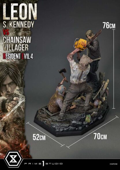 Resident Evil 4 Ultimate Premium Masterline Series Statue 1/4 Leon S. Kennedy vs. Chainsaw Villager Bonus Ver. 76 cm – Bild 15