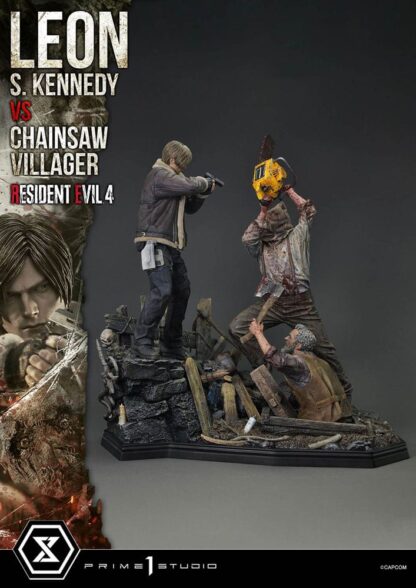 Resident Evil 4 Ultimate Premium Masterline Series Statue 1/4 Leon S. Kennedy vs. Chainsaw Villager Bonus Ver. 76 cm – Bild 17
