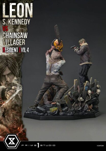 Resident Evil 4 Ultimate Premium Masterline Series Statue 1/4 Leon S. Kennedy vs. Chainsaw Villager Bonus Ver. 76 cm – Bild 18