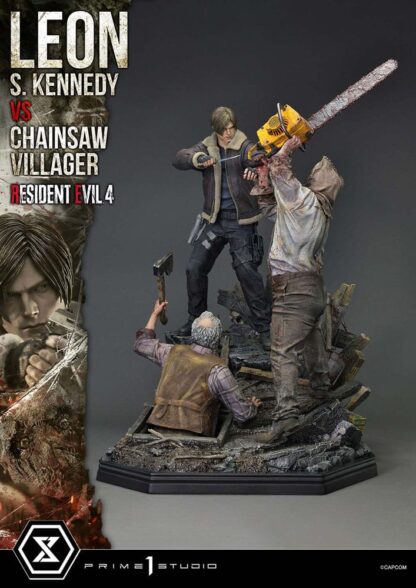 Resident Evil 4 Ultimate Premium Masterline Series Statue 1/4 Leon S. Kennedy vs. Chainsaw Villager Bonus Ver. 76 cm – Bild 19