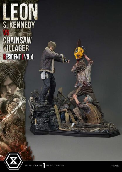 Resident Evil 4 Ultimate Premium Masterline Series Statue 1/4 Leon S. Kennedy vs. Chainsaw Villager Bonus Ver. 76 cm – Bild 24